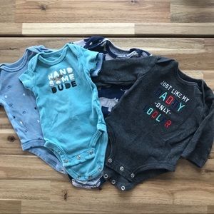 Baby boy Carter’s 4 onesies bundle